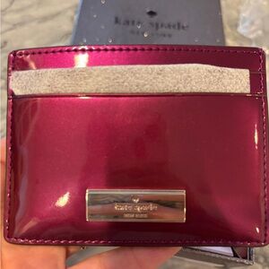 Kate Spade Metallic Hot Pink Kenzie Card Holder